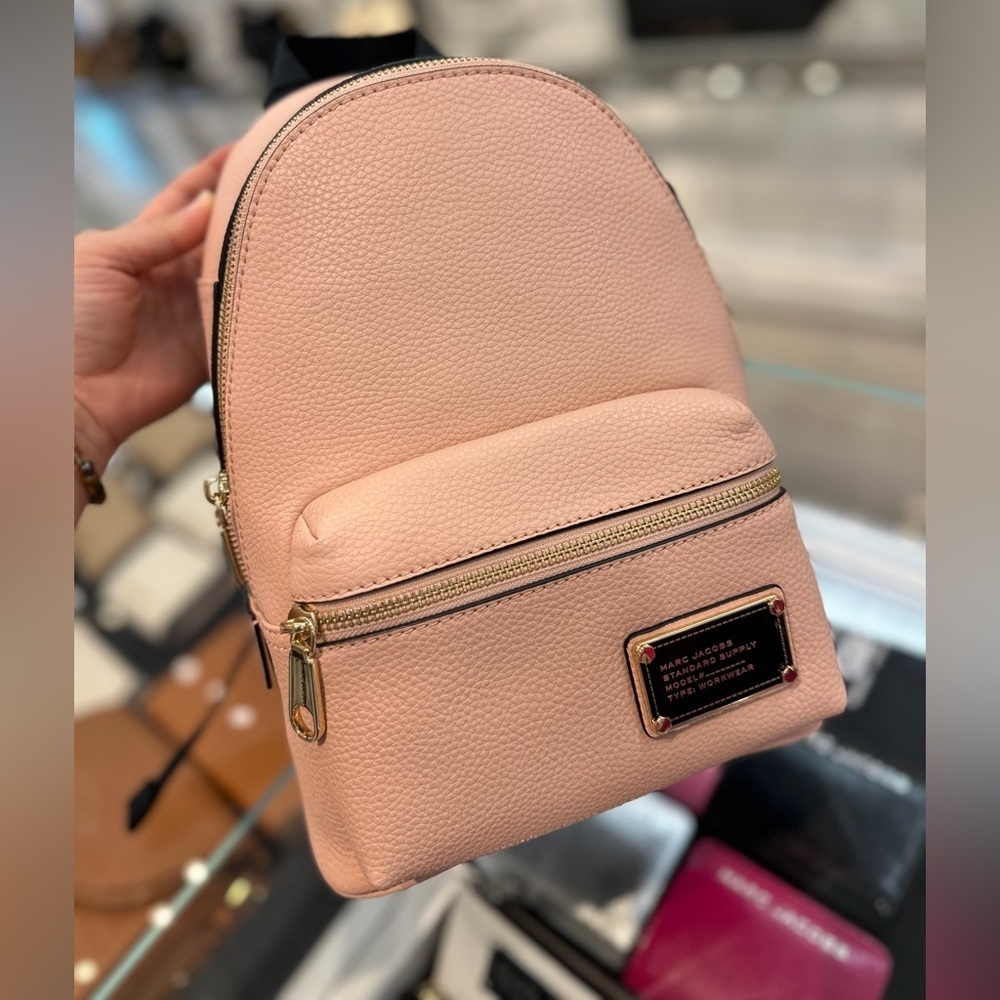 NWT! NEW! Marc Jacobs Leather Backpack -Small Blush Rose Pink Women
